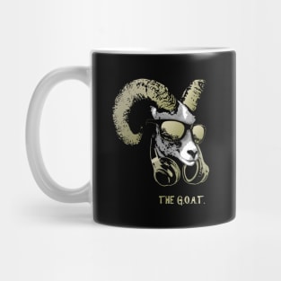 The Goat Bling Cool and Funny Music Animal with Headphones and Sunglasses Mug